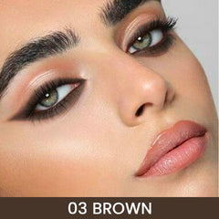 Kaely Brown Gel Eyeliner Pencil waterproof test results in clean line.