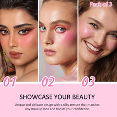Kaely Contour Blush Stick swirl on cheek demonstrates effortless blend and natural finish.
