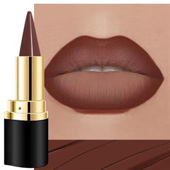 Kaely dark brown gradient matte lipstick showing rich color and smooth glide for all-day wear