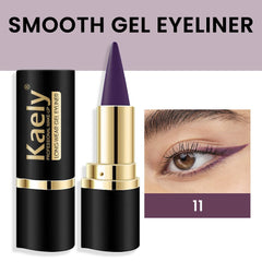 Kaely Dark Purple Gel Eyeliner Pencil twist-up cap enables clean, quick application.