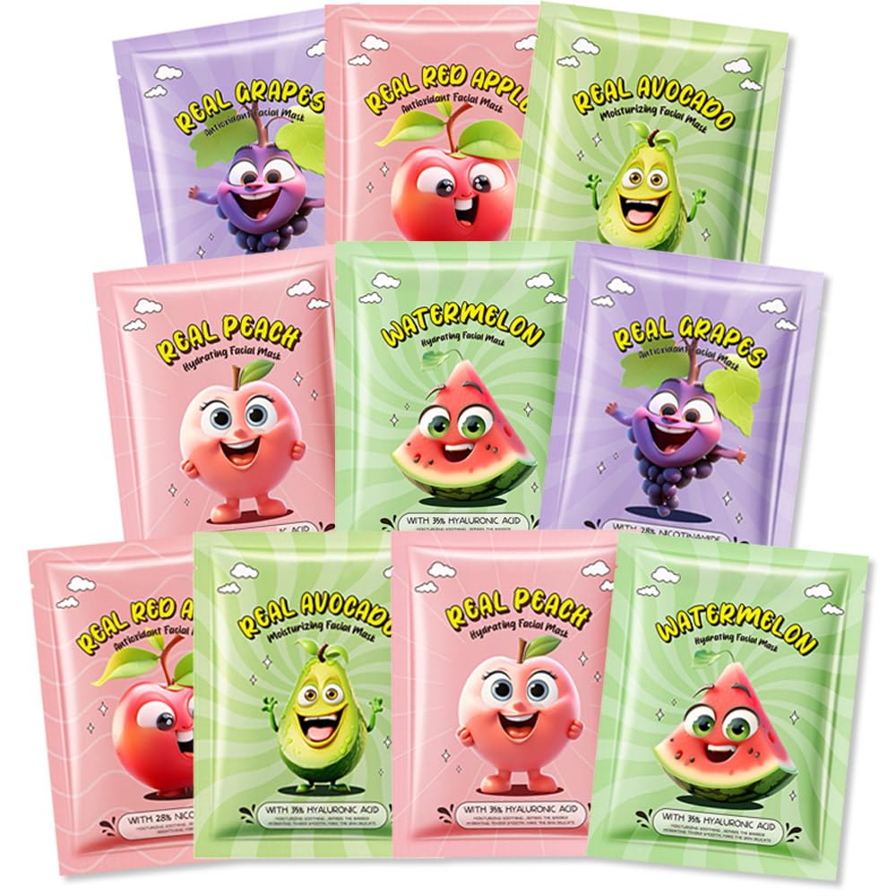 Kaely fruit face masks collection shown as a colorful, nourishing skin care spread