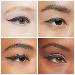 Kaely Gray Gel Eyeliner Pencil cat-eye look with bold definition.