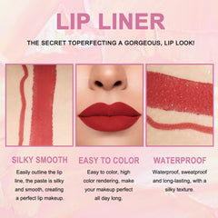 Kaely matte velvet finish waterproof lip colors provide all-day color and smudge resistance.