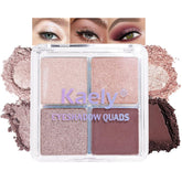 Kaely Powder Eyeshadow Quad cover shot highlights pearl mauve glitter shimmer.