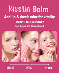 KAHI Kisstin Balm hydration-coverage close-up shows dewy texture.