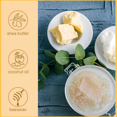 Manuka honey balm on dry heel for hydration and comfort