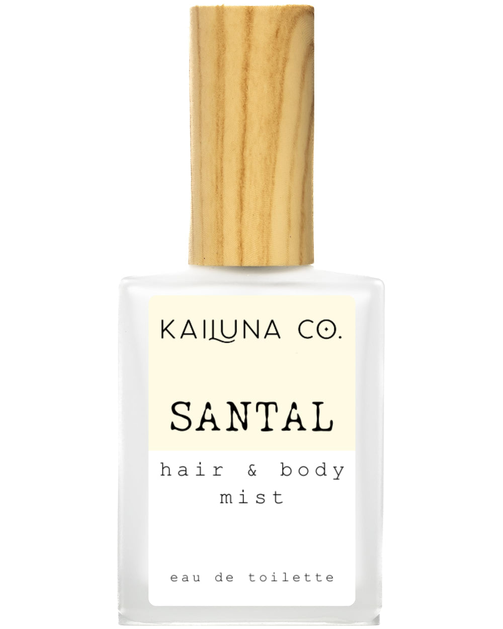 Kailuna Co. Santal mist bottle pour showcasing travel-friendly design for on-the-go scent