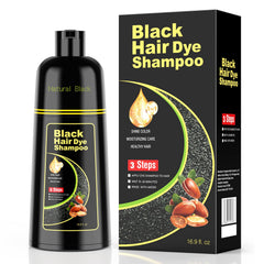 KAISASA Black Hair Dye Shampoo bottle close-up for quick gray coverage.