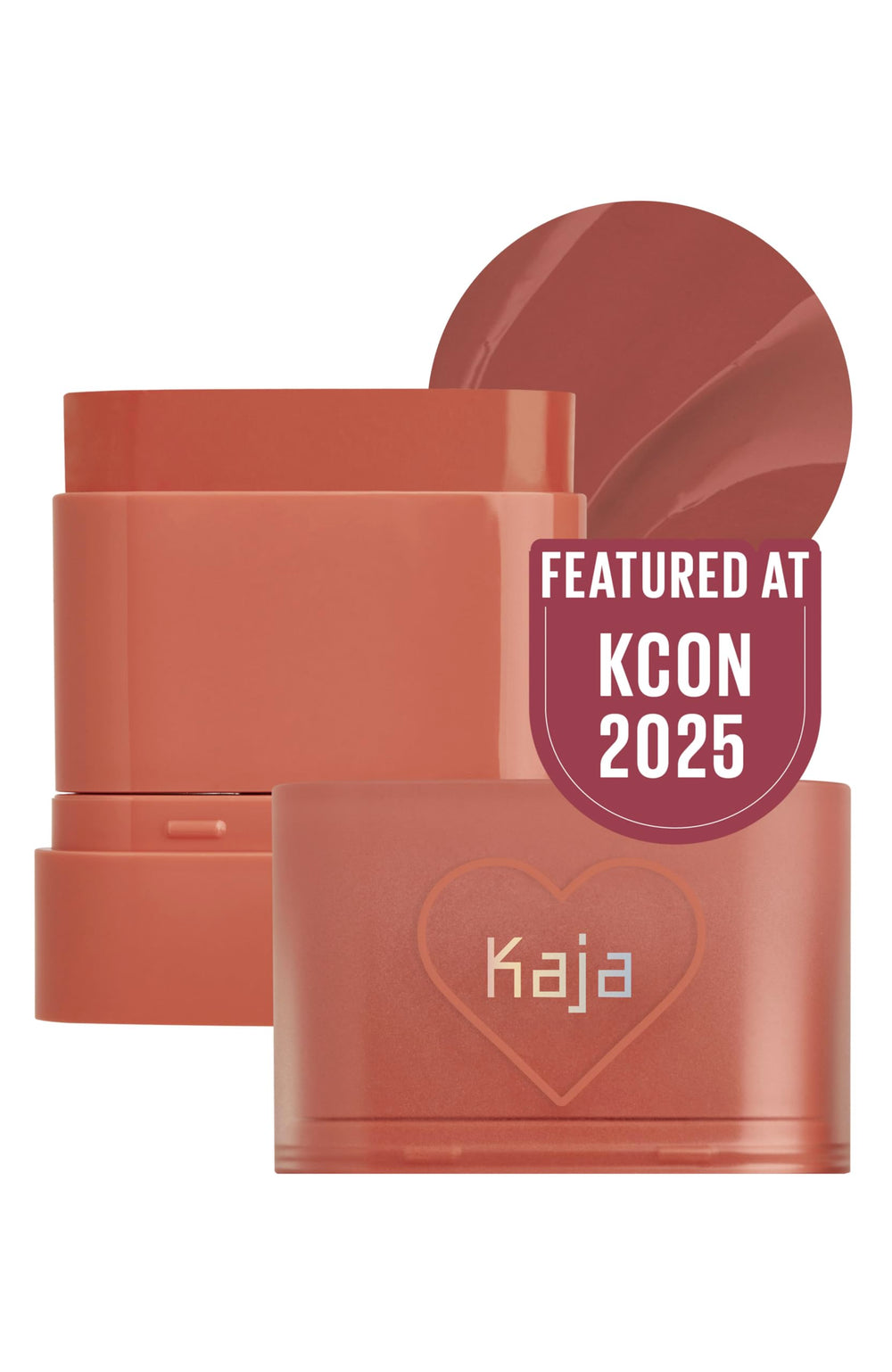 KAJA Dewy Bar Cranberry Cooler swatch on skin showing natural glow