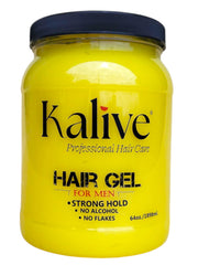 KALIVE 2 STYLE men's hair gel bottle showing long-lasting hold and subtle shine.