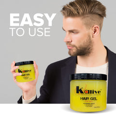 KALIVE styling gel hands-application demonstrates shaping process for defined style.