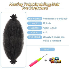 Kaluli Marley twist braiding hair 12 inch pack shows pre-separated strands