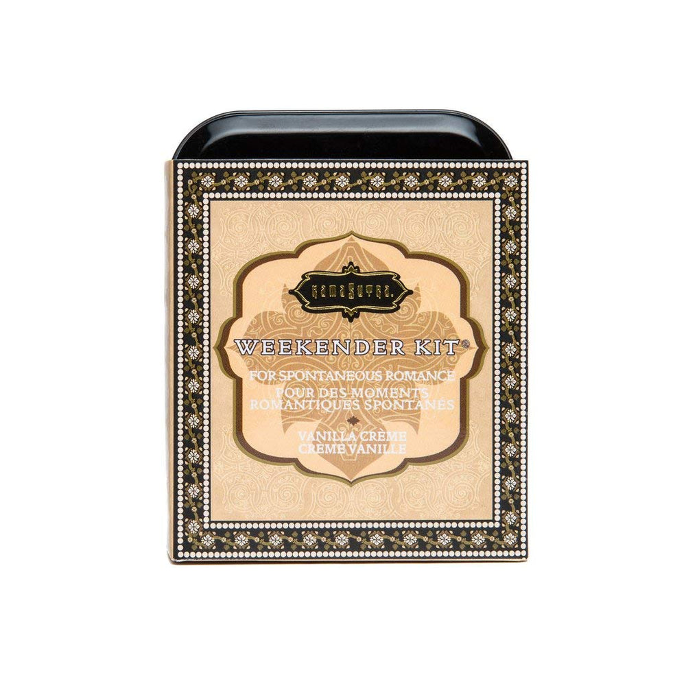Kama Sutra Weekender Kit packaging with Vanilla Creme-New, ideal for travel and discreet exploration.