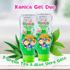 KANICA Gel Duo ingredients highlighting natural aloe vera and green tea benefits