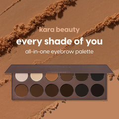 Kara Beauty Eyebrow Kit pomade swatches reveal blendable color payoff.