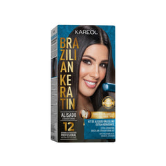 Kareol kit lissage keratine hydratant montre une application gripsoin pour cheveux soyeux.