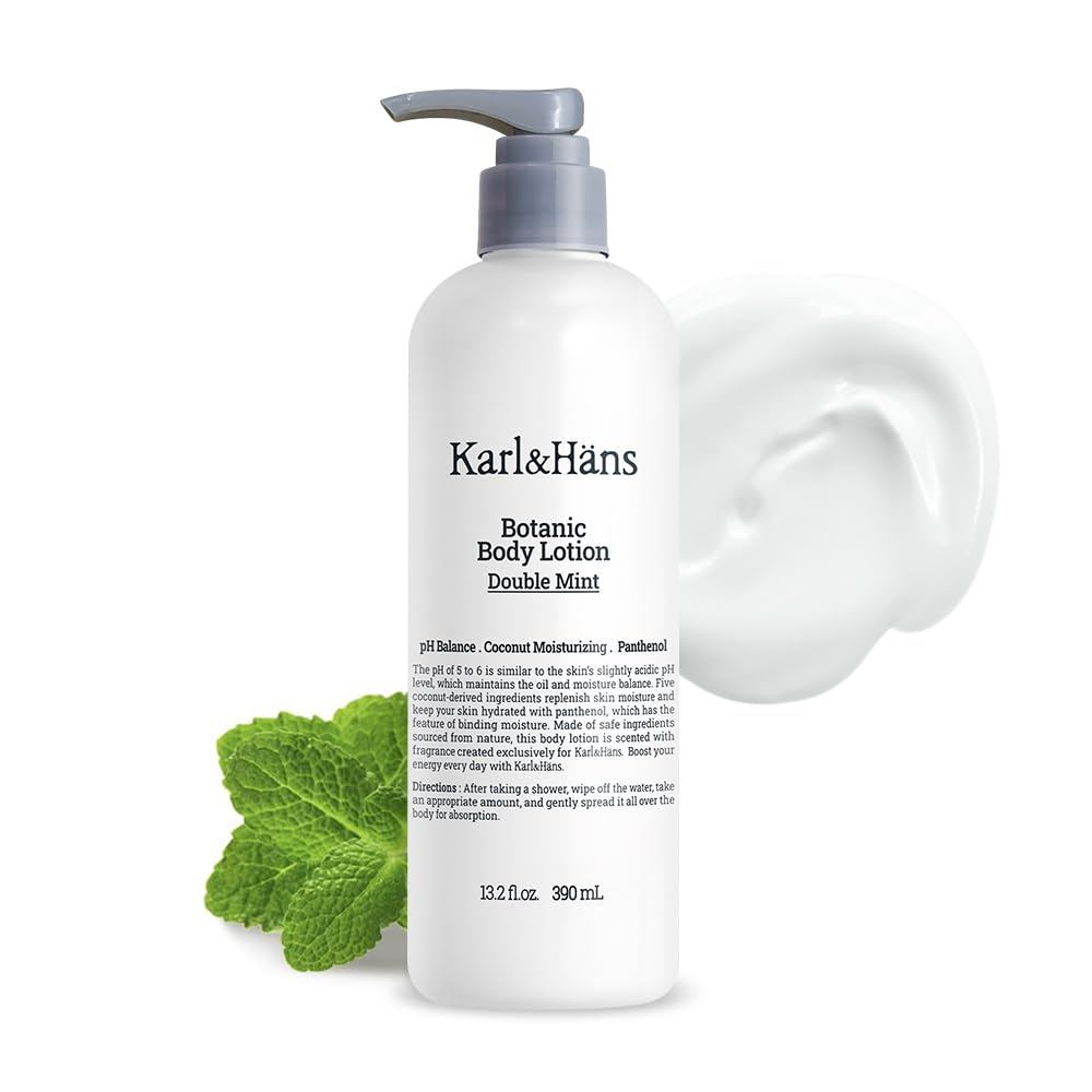 Karl&Häns Botanic Body Lotion Double Mint bottle front for refreshed skin all day