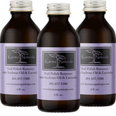 Karma Organic Nail Polish Remover bottle close-up highlights nourishing formula for smoother nails.