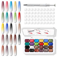 Karroy 24 colors sponge pat paint palette for easy ombre effects