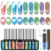 Karroy Cat Eye gel nail polish bottle with magnetic effect for at-home salon results.