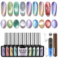 Karroy cat-eye gel nail polish set collection for versatile at-home manicures.