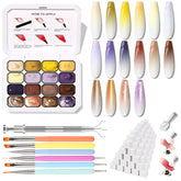 Karroy Glitter Pat Gel Nail Palette swatches show vibrant ombre colors for seamless gradient nails