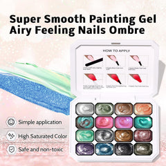 Karroy Ombre Gradient Gel Nail Palette helps smooth color blending.