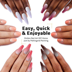 Karroy ombre nails achieved with sponge patting technique in minutes