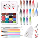 Karroy ombre painting nail gel set enables smooth gradient results.