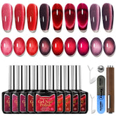 Karroy vernis gel Cat Eye rouge - bouteille 10 ml prête à l’application