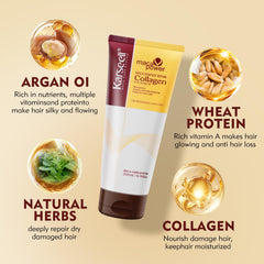 Karseell Collagen Hair Treatment application demonstrates nourishing hydration.
