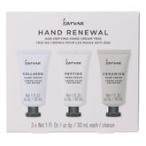 Karuna Age-Defying Hand Cream Trio pack-front view for travel hydration and soft hands.