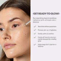 Karuna Skin Multi Tasking Face Oil pump bottle emphasizes simple daily routine