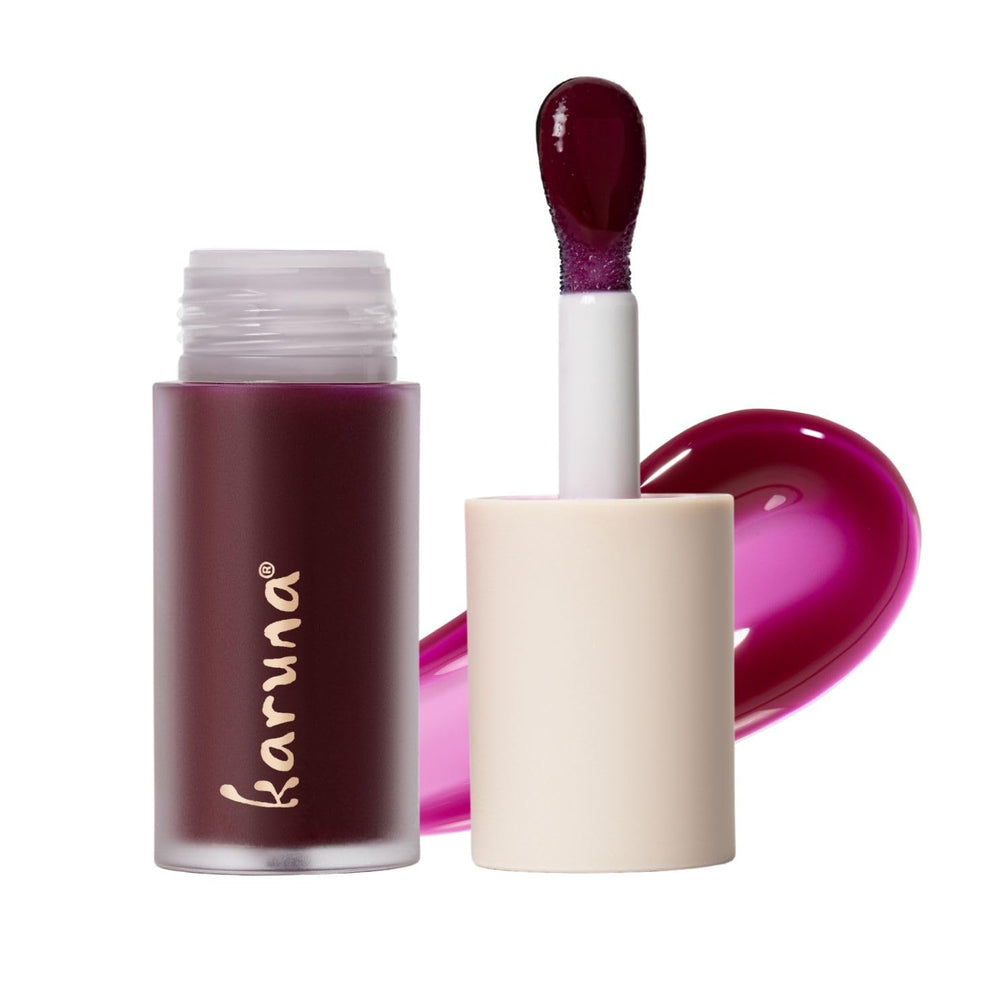 Karuna Skin Tinted Lip Oil Grow bottle showing nourishing hydration