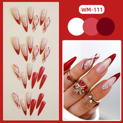 KASOICRA red full-cover nails ideal for holiday events