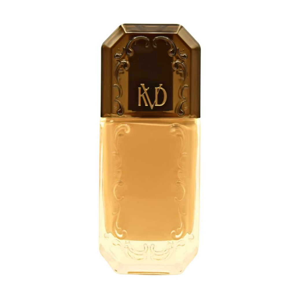 Kat Von D Good Apple Light 021 bottle swirl, vegan cruelty-free foundation texture for a flawless look.