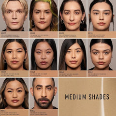 Kat Von D Good Apple swatches show Light 018 blending into skin for natural coverage.