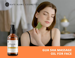 Kate Blanc Vitamin E Oil used on dry body areas for nourishment