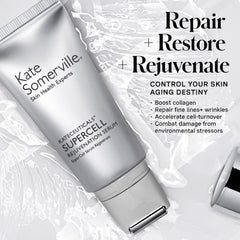 Kate Somerville vegan stem cell complex illustration highlights skin repair.