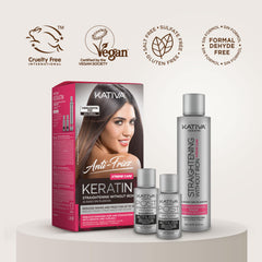KATIVA Anti-Frizz Xtreme Care shampoo bottle for refresh and softness.