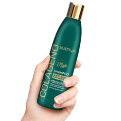 Kativa Collagen Line shampoo lather illustrating added moisture.