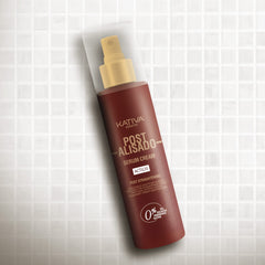 Kativa Post Straightening Serum Cream being applied to reduce frizz and add shine.