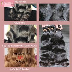 Katspon 26 inch body wave bundles provide dramatic length and fullness
