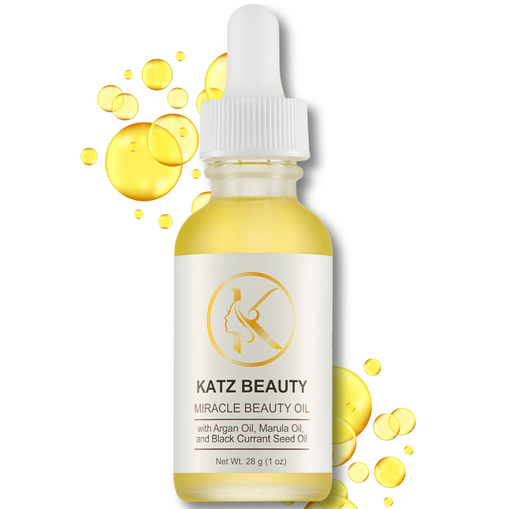 Katz Beauty Central Miracle Oil bottle for daily hydration and a radiant glow.