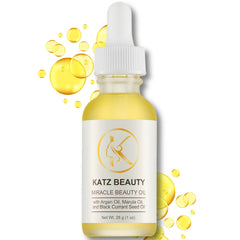 Katz Beauty Central Miracle Oil bottle for daily hydration and a radiant glow.