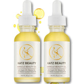 Katz Beauty Miracle Oil bottle pour demonstrates lightweight hydration for all skin types