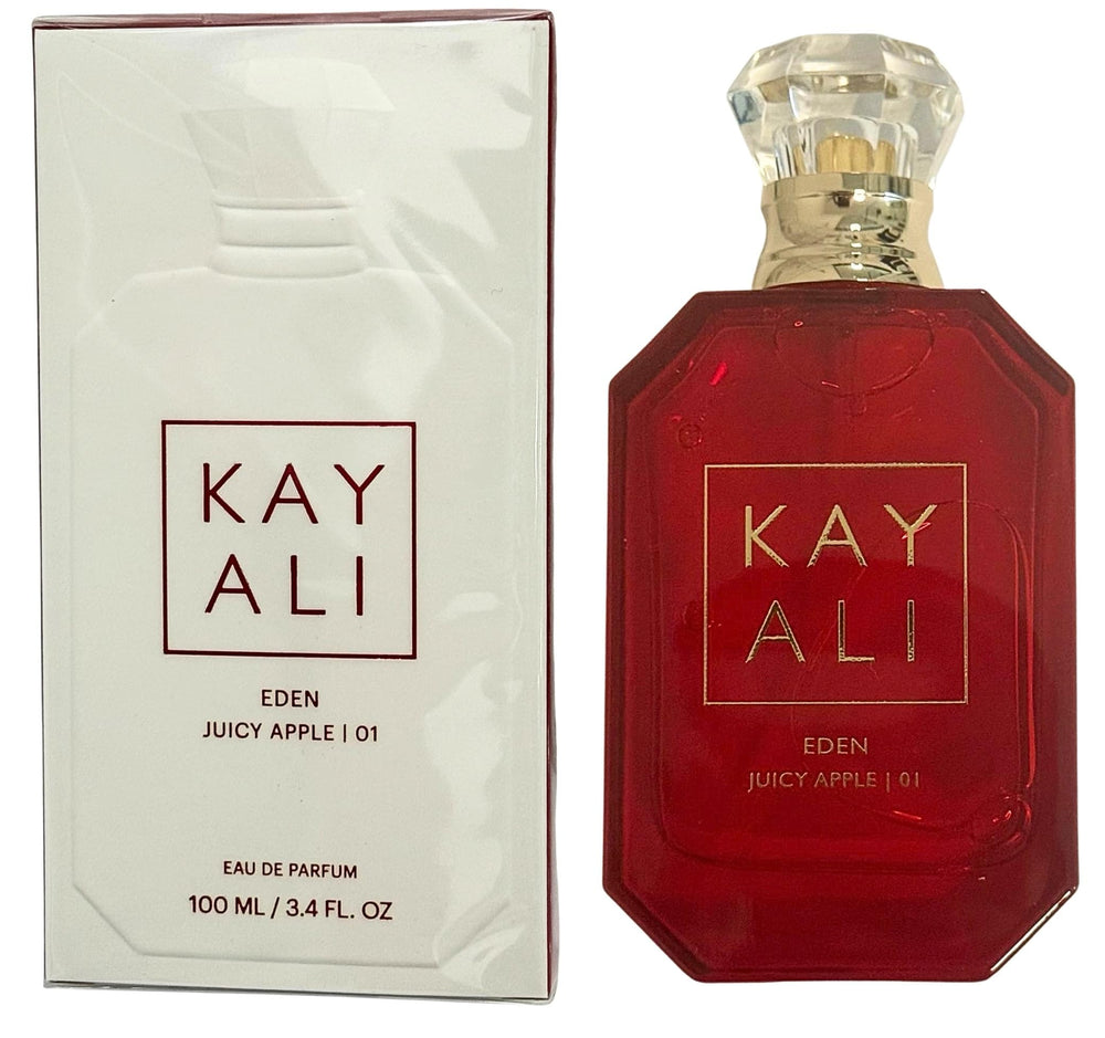 Kayali Eden Juicy Apple bottle showing crisp apple opening for everyday freshness