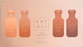 Kayali Musk Obsessions mini set packaging shows four travel-size bottles for easy layering.