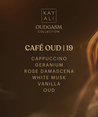 Kayali Oudgasm Café Oud cappuccino notes add creamy richness