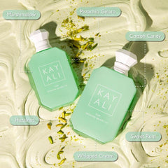 KAYALI Yum Pistachio Gelato 33 EDP Intense bottle, sleek, gift-ready packaging.